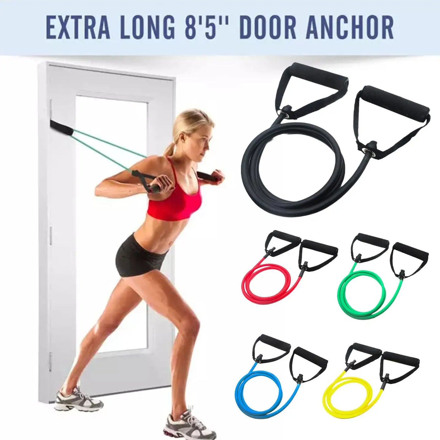 DwellWell 5-Level Resistance Band Set with Handles
