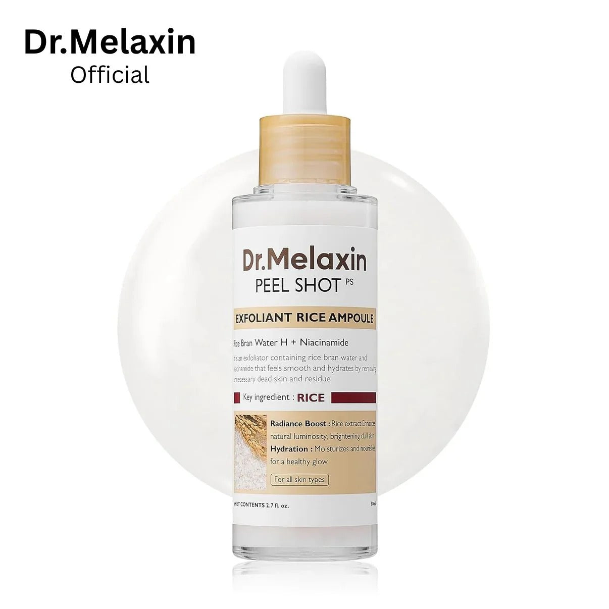 Dr. Melaxin GlowShot™ Rice Exfoliant Ampoule